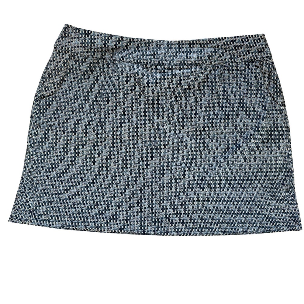 Zac‎ & Rachel Skort Womens 18W Blue Geometric Pockets Golf Tennis Stretch